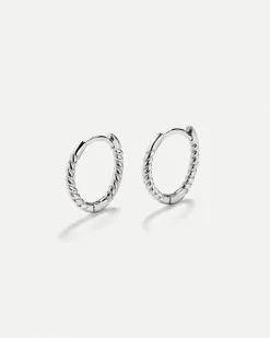 PENDIENTES HOOPS TWIST SILVER