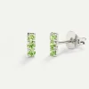 PENDIENTES HORIZON LIGHT GREEN SILVER