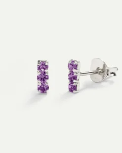 PENDIENTES HORIZON PURPLE SILVER