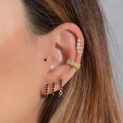 PENDIENTES ICE BLACK SILVER
