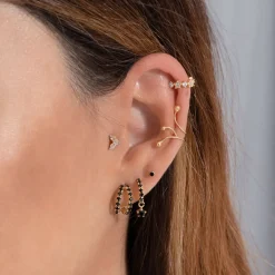 PENDIENTES IVU BLACK GOLD