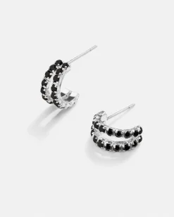 PENDIENTES IVU BLACK SILVER