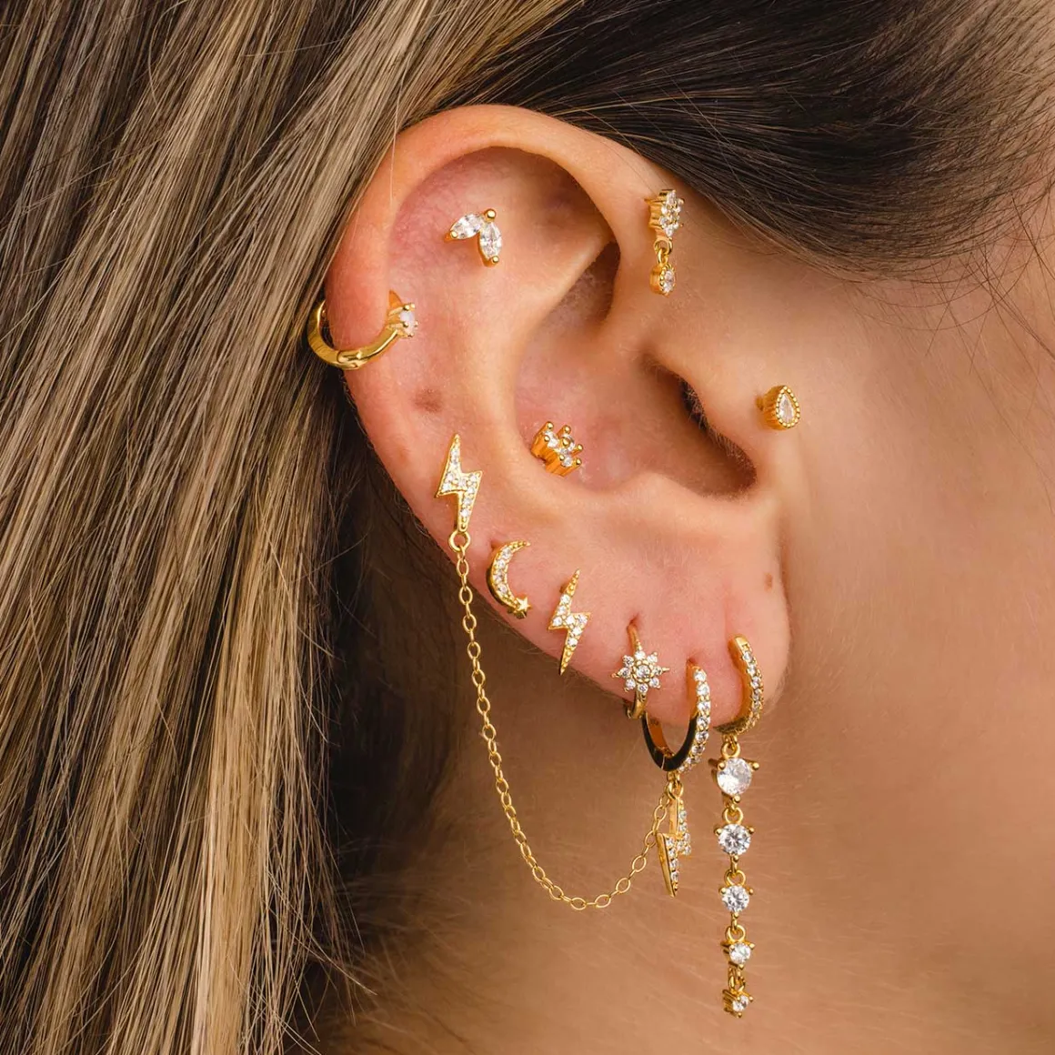 PENDIENTES LIGHTNING GOLD