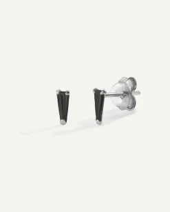 PENDIENTES NIB MINI BLACK SILVER