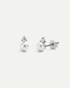 PENDIENTES PEARL MINI BRIGHT SILVER