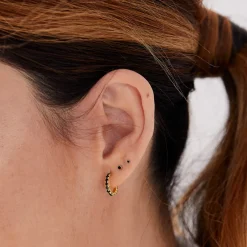 PENDIENTES PRINCESS MINI BLACK SILVER