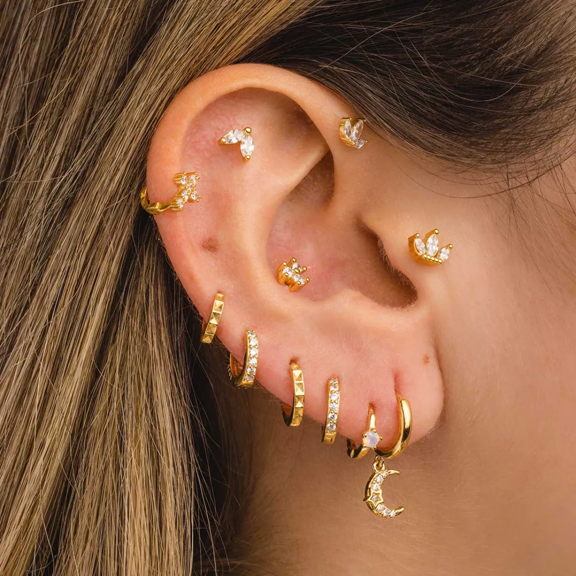 PENDIENTES ROCK GOLD