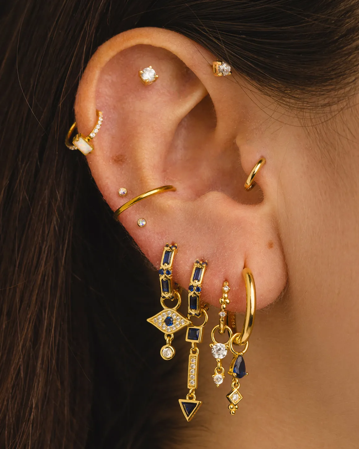 PENDIENTES SARIN BLUE SILVER