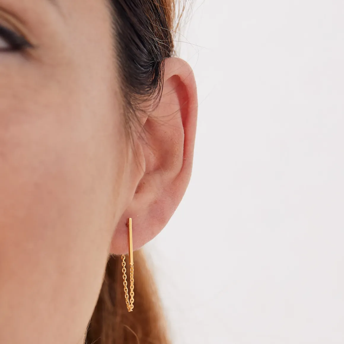PENDIENTES STICK CHAIN GOLD