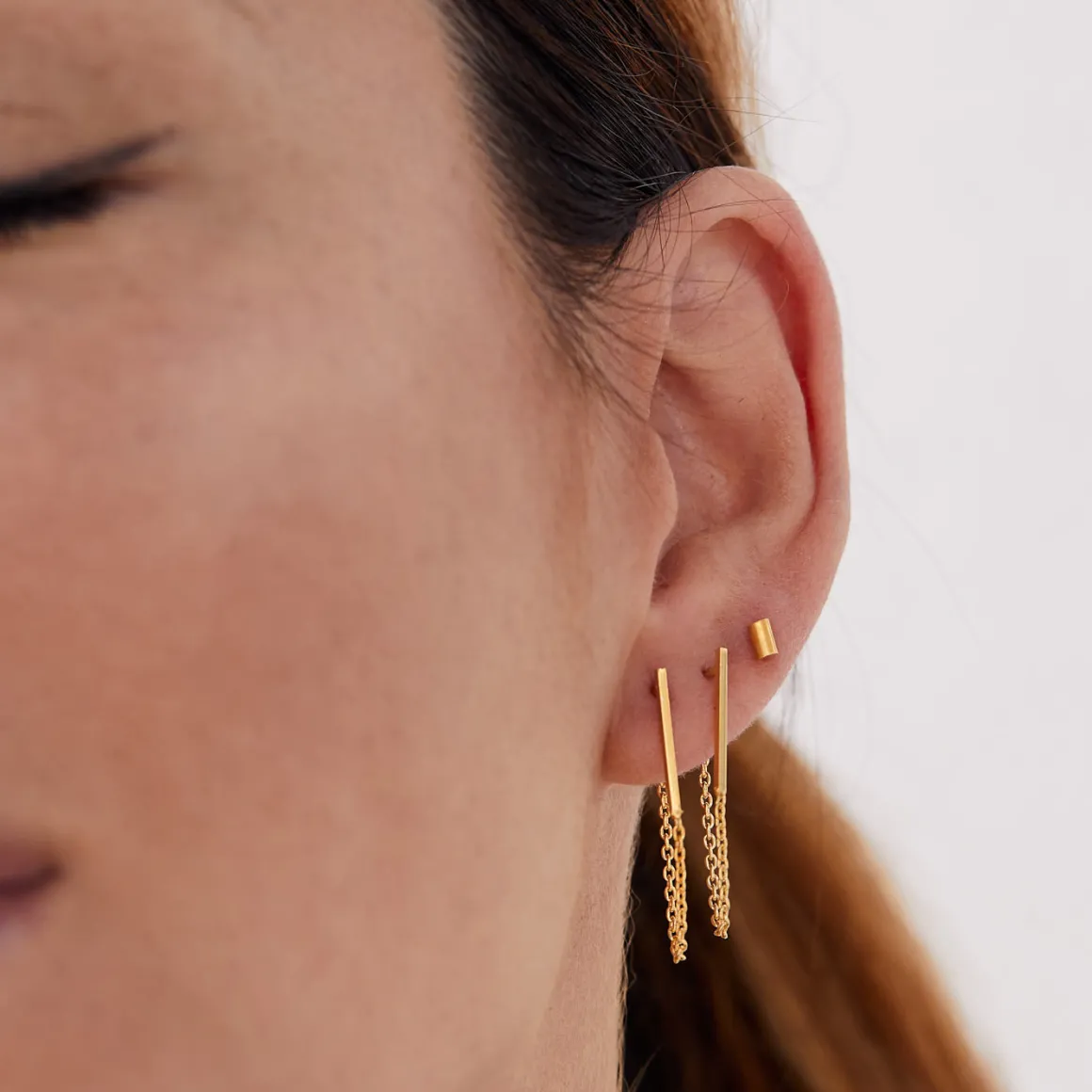 PENDIENTES STICK CHAIN GOLD