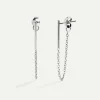 PENDIENTES STICK CHAIN SILVER
