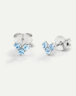 PENDIENTES VIRGO BLUE LIGHT SILVER