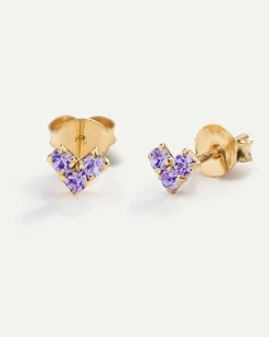 PENDIENTES VIRGO PURPLE GOLD