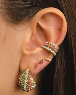 PENDIENTES VIRGO PURPLE GOLD