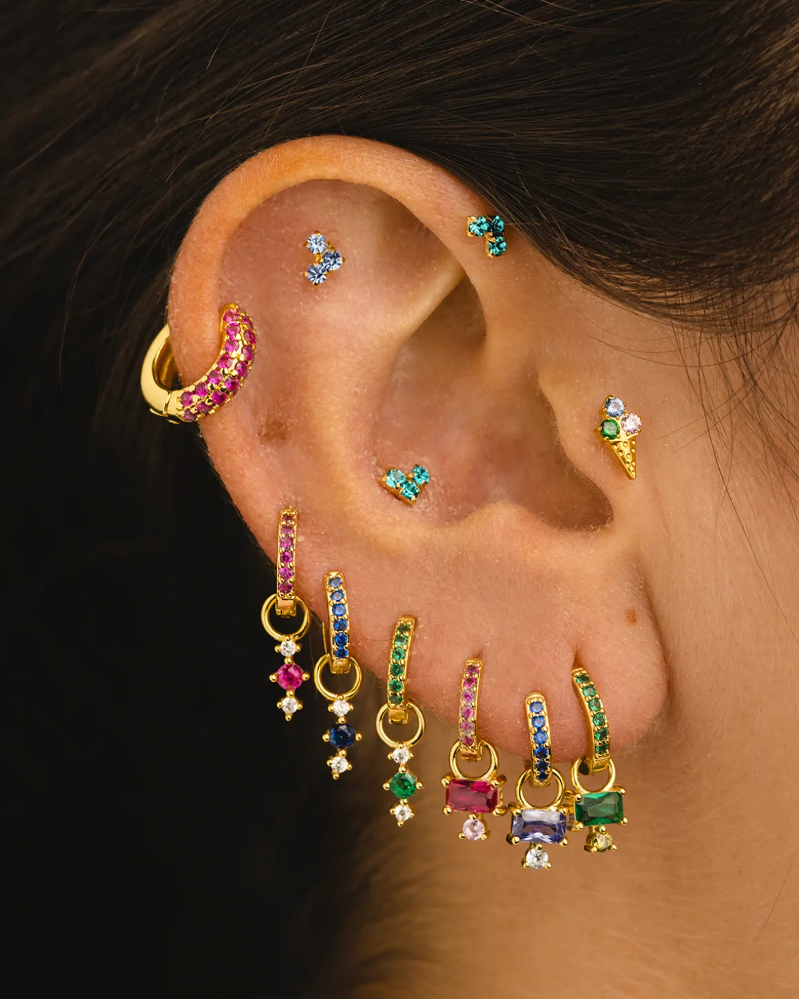 PENDIENTES VIRGO TURKIS GOLD