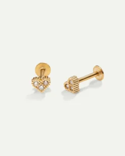 PIERCING HEARTS BRIGHT GOLD