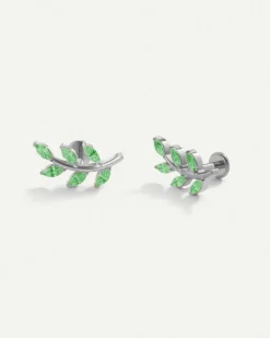 PIERCING LEAVES BRIGHT GREEN SILVER