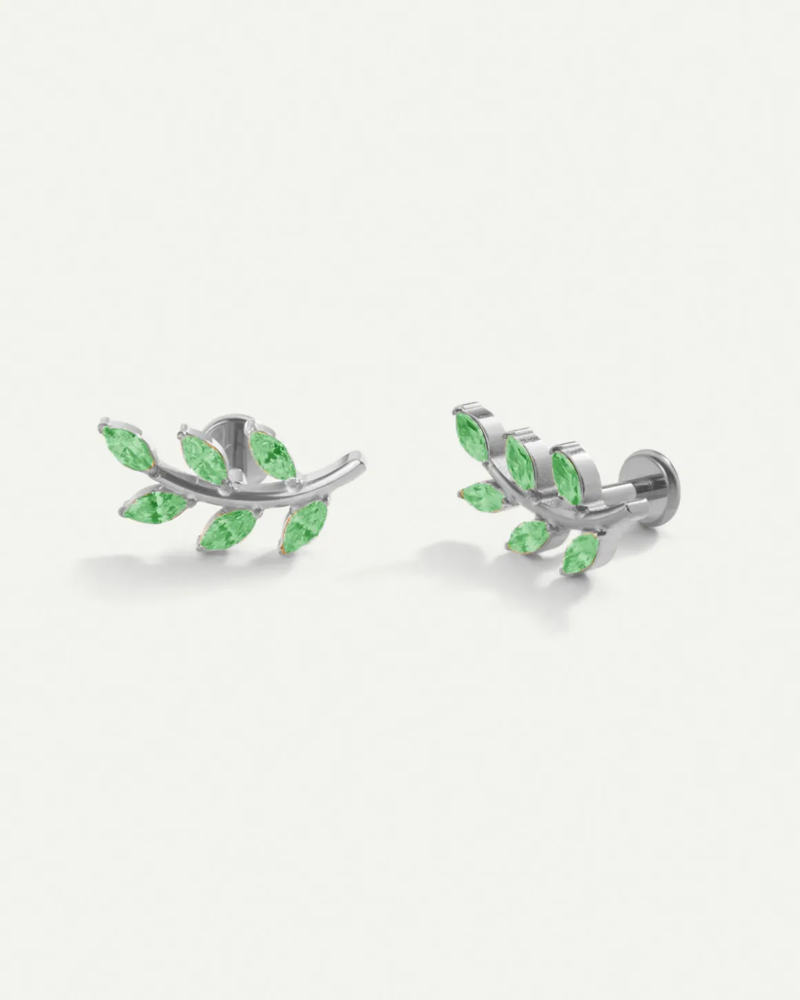 PIERCING LEAVES BRIGHT GREEN SILVER