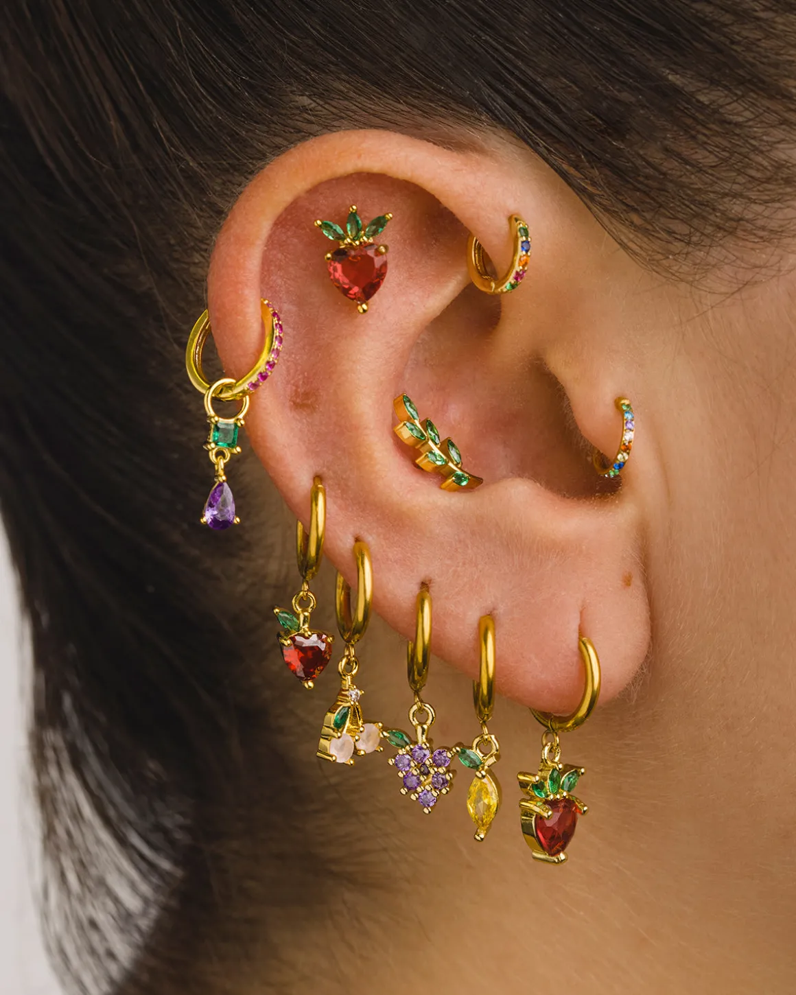 PIERCING LEAVES BRIGHT GREEN SILVER