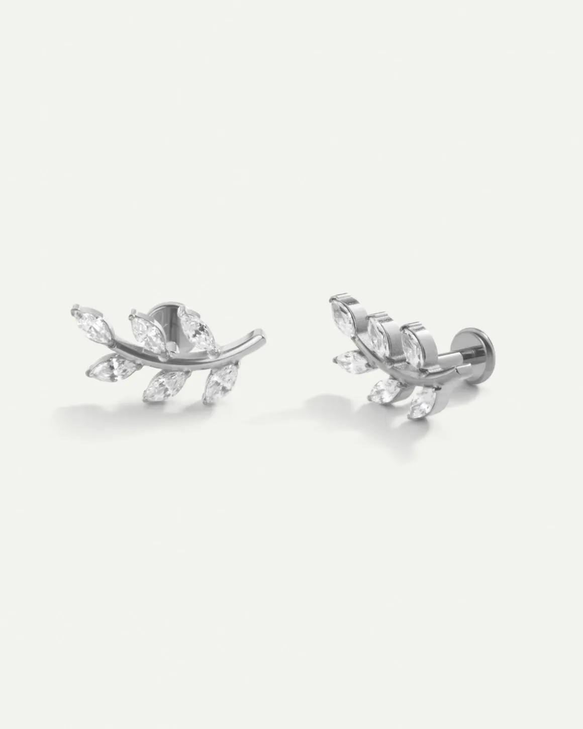 PIERCING LEAVES BRIGHT SILVER