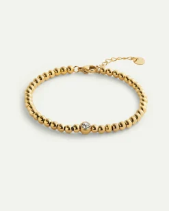 PULSERA BALLS BRIGHT GOLD