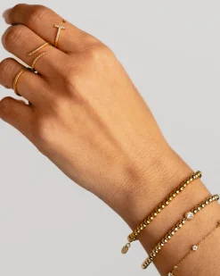 PULSERA BALLS BRIGHT GOLD